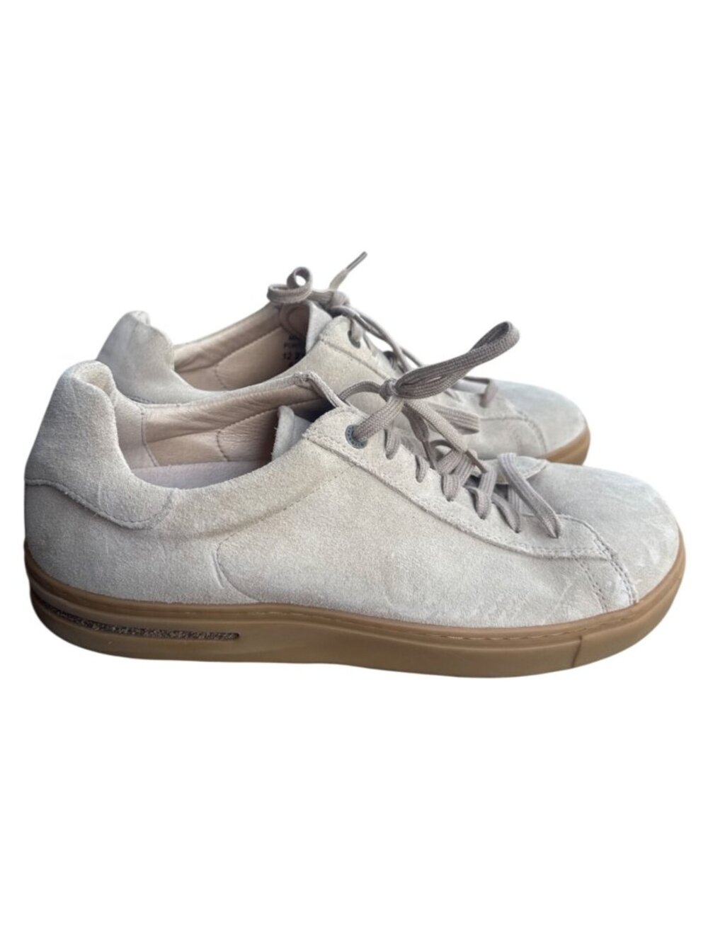 Birkenstock Beige Suede Lace-Up Sneakers Mens EU 42 US M 9/W 11 With Gum Sole